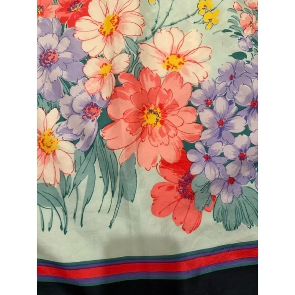 Sunkyung Sa Vintage Scarf Floral Print Square